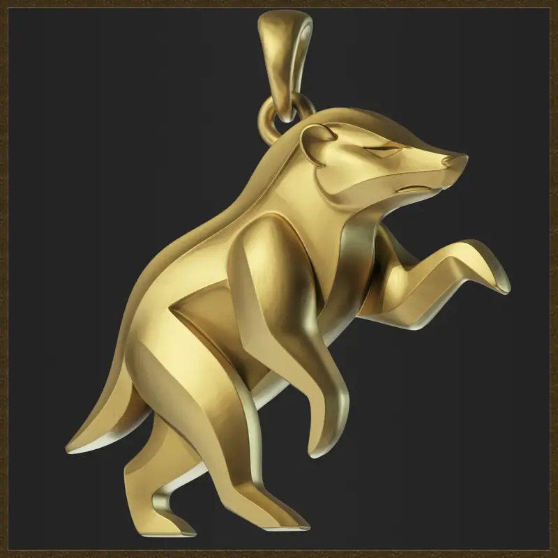 Modello di stampa 3D di design di gioielli con ciondolo minimalista Honey Badger