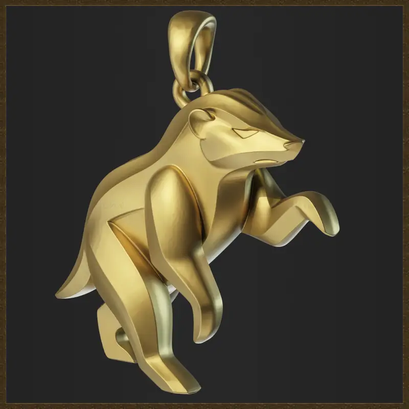 Modello di stampa 3D di design di gioielli con ciondolo minimalista Honey Badger