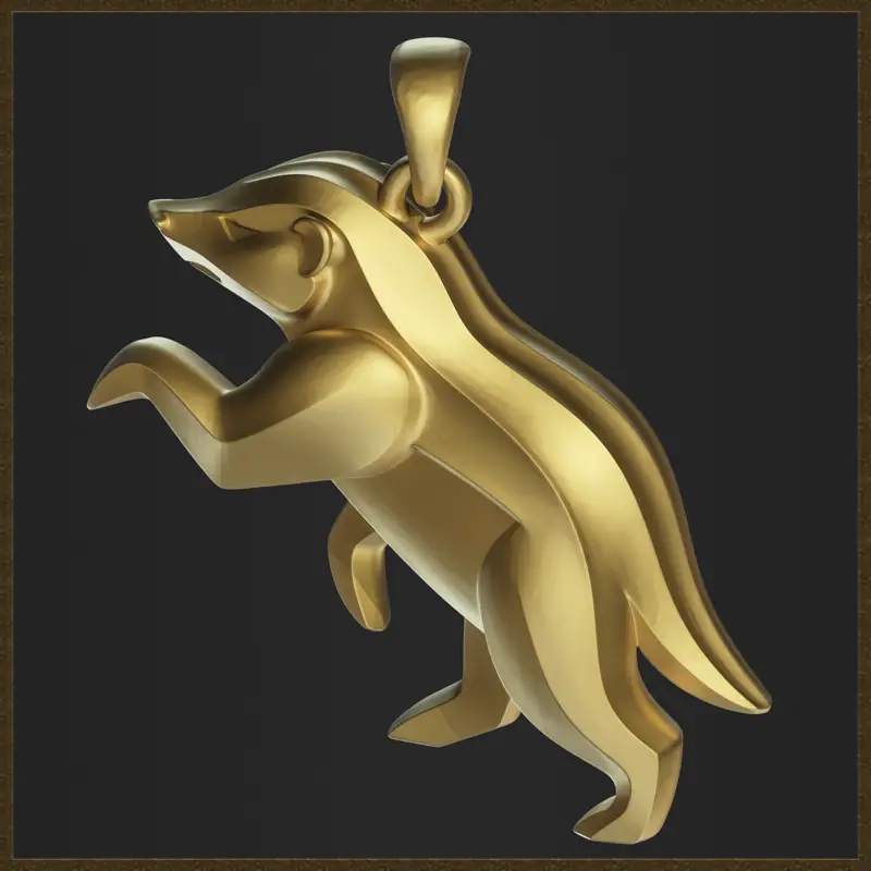 Modello di stampa 3D di design di gioielli con ciondolo minimalista Honey Badger