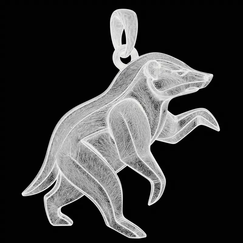 Modello di stampa 3D di design di gioielli con ciondolo minimalista Honey Badger