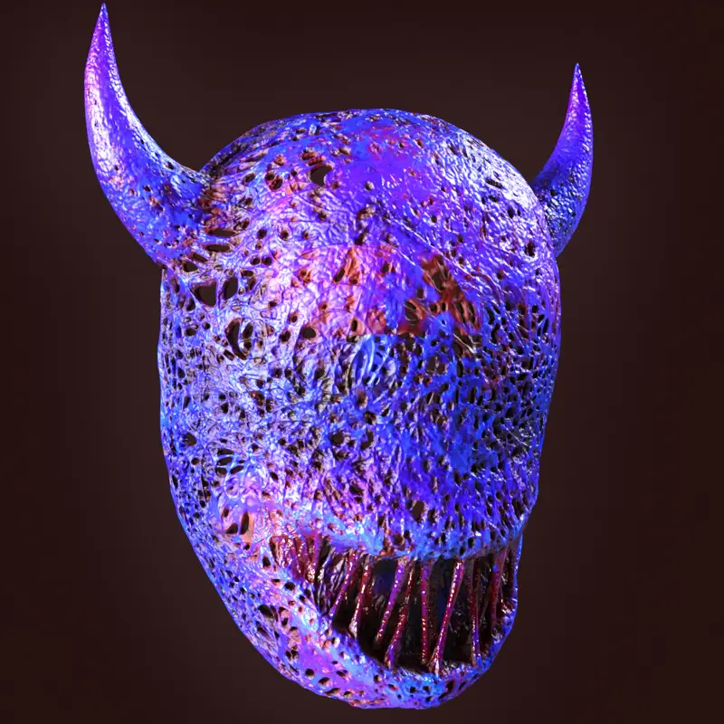 Horror demon donker masker 3D-printmodel