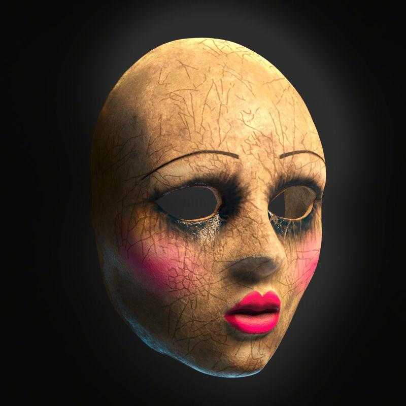 ماسک عروسکی ترسناک چاپ سه بعدی مدل STL