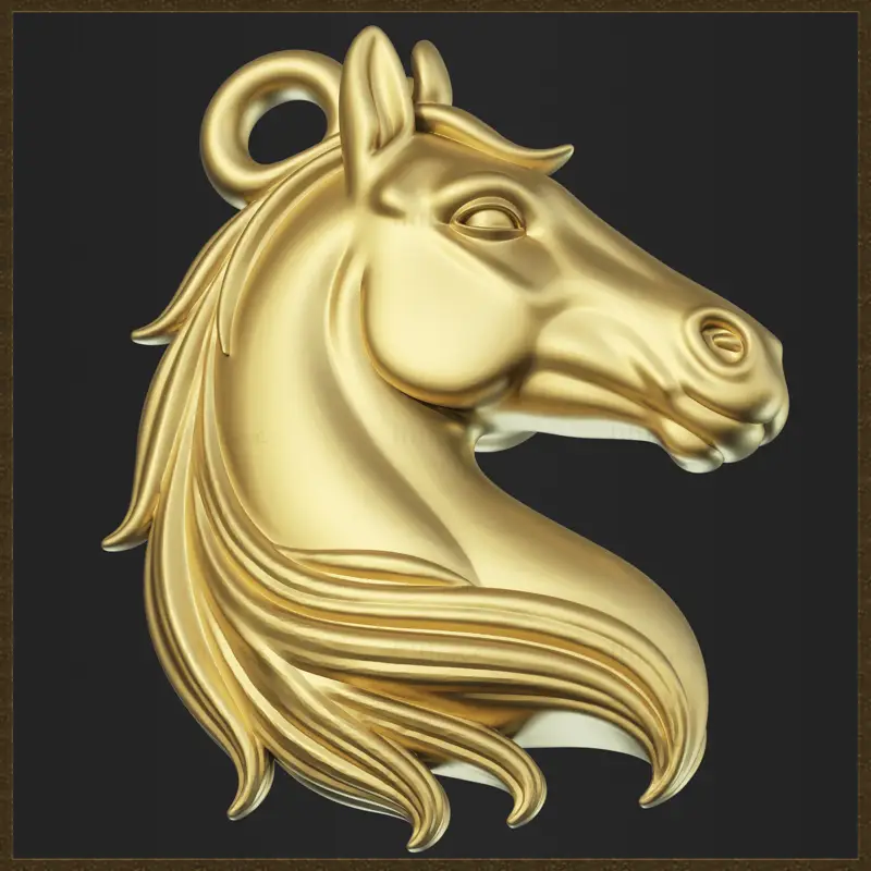 مدل چاپ سه بعدی طرح جواهر آویز سر اسب