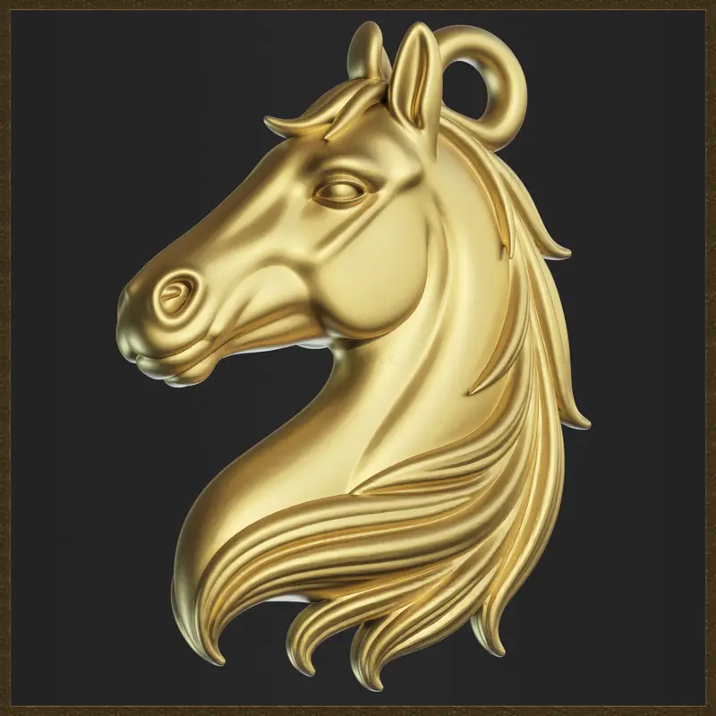 مدل چاپ سه بعدی طرح جواهر آویز سر اسب