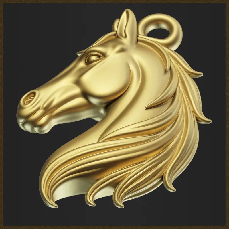 مدل چاپ سه بعدی طرح جواهر آویز سر اسب