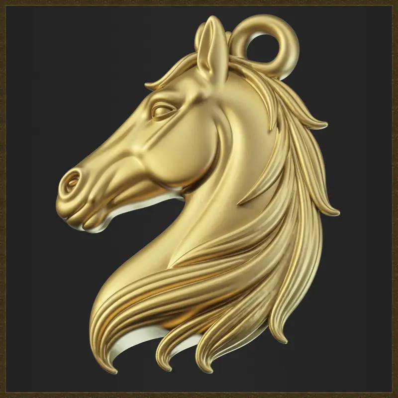 مدل چاپ سه بعدی طرح جواهر آویز سر اسب