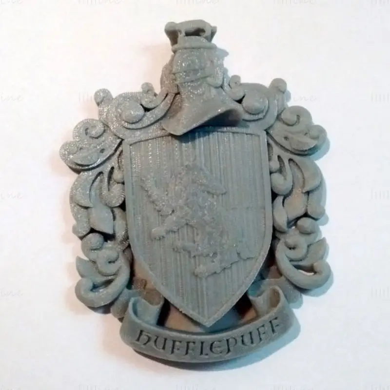 Hufflepuff Coat of Arms WallDesk Display - Harry Potter 3D Printing Model STL