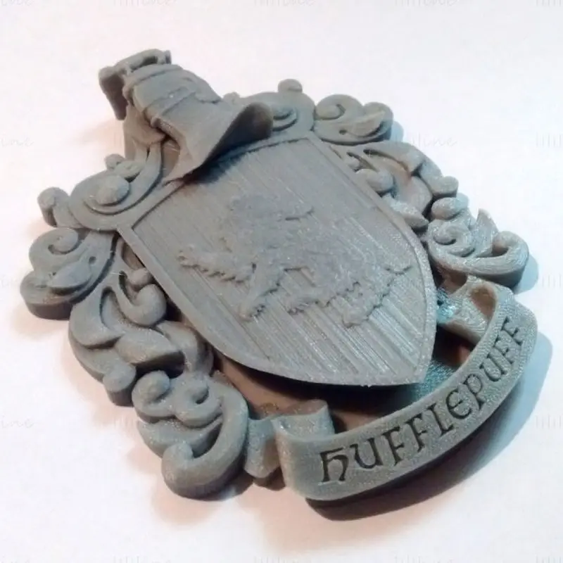 Hufflepuff Coat of Arms WallDesk Display - Harry Potter 3D Printing Model STL