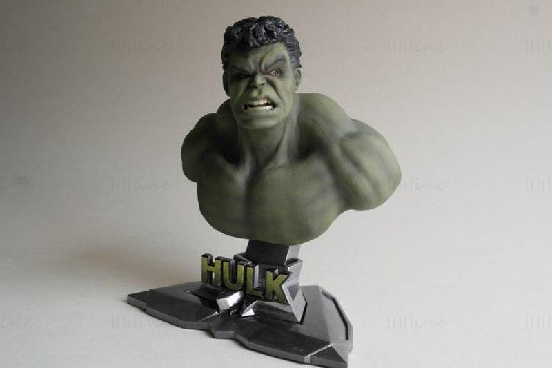 Hulk Bust 3D Model Ready to Print OBJ FBX