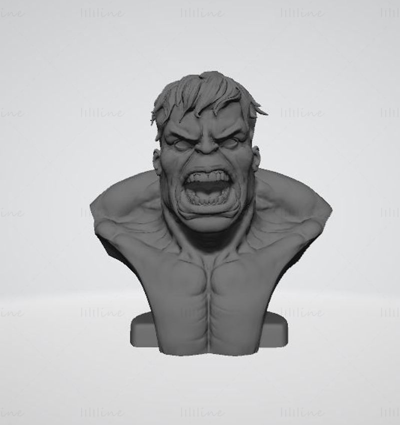 Model 3D Hulk Bust gata de imprimat OBJ FBX STL