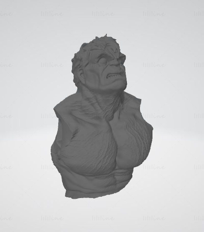 Hulk in the toilet 3D Model Ready to Print OJB FBX STL