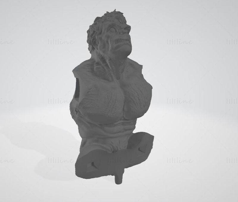 Hulk no banheiro Modelo 3D pronto para imprimir OJB FBX STL