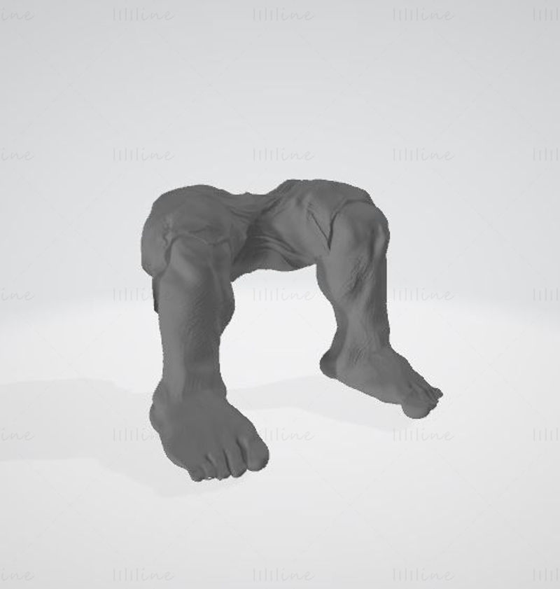 Hulk a WC-ben 3D-s modell nyomtatásra készen OJB FBX STL