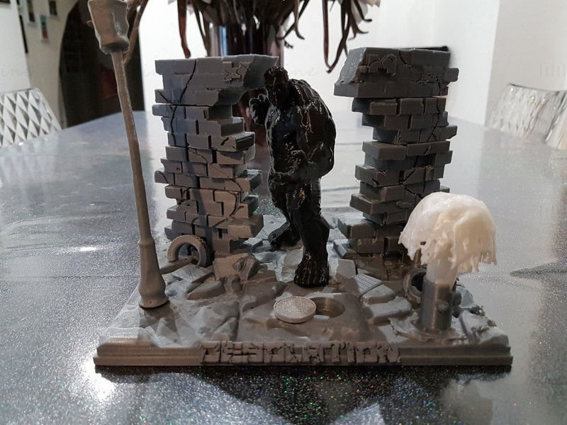 HULK Scene Desolation 3D Model Ready to Print