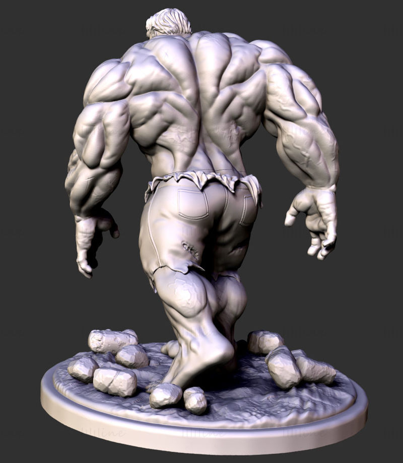 Hulk-standbeelden 3D-model klaar om af te drukken