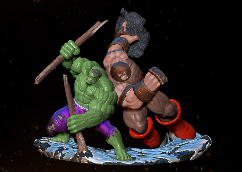 نموذج الطباعة ثلاثية الأبعاد Hulk Vs Juggernaut STL