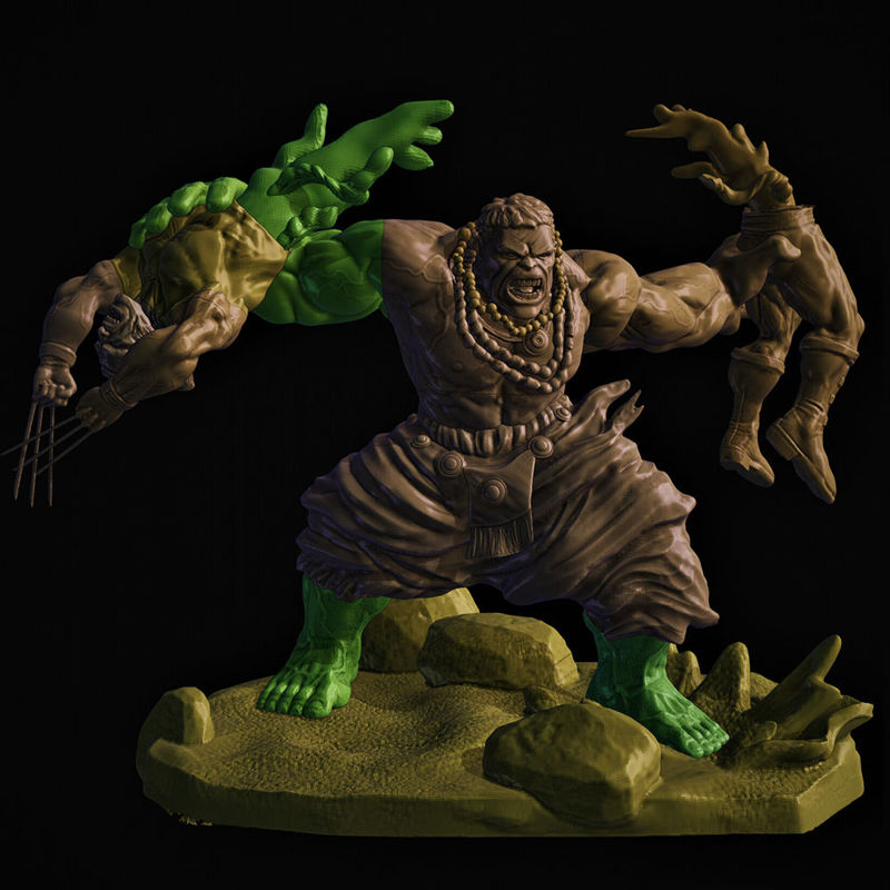 Hulk vs Wolverine نموذج الطباعة ثلاثية الأبعاد STL