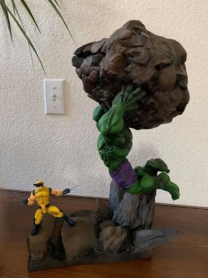 Hulk vs Wolverine Diorama نموذج الطباعة ثلاثي الأبعاد STL