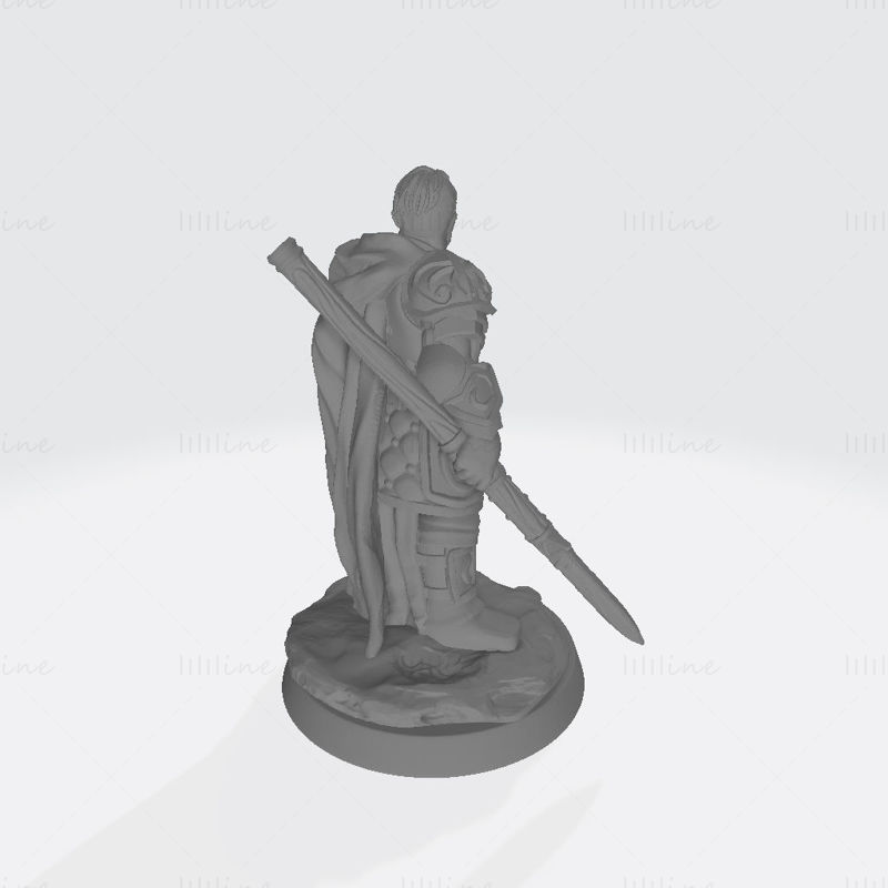 Modelo de impressão 3D de caçador de dragão humano