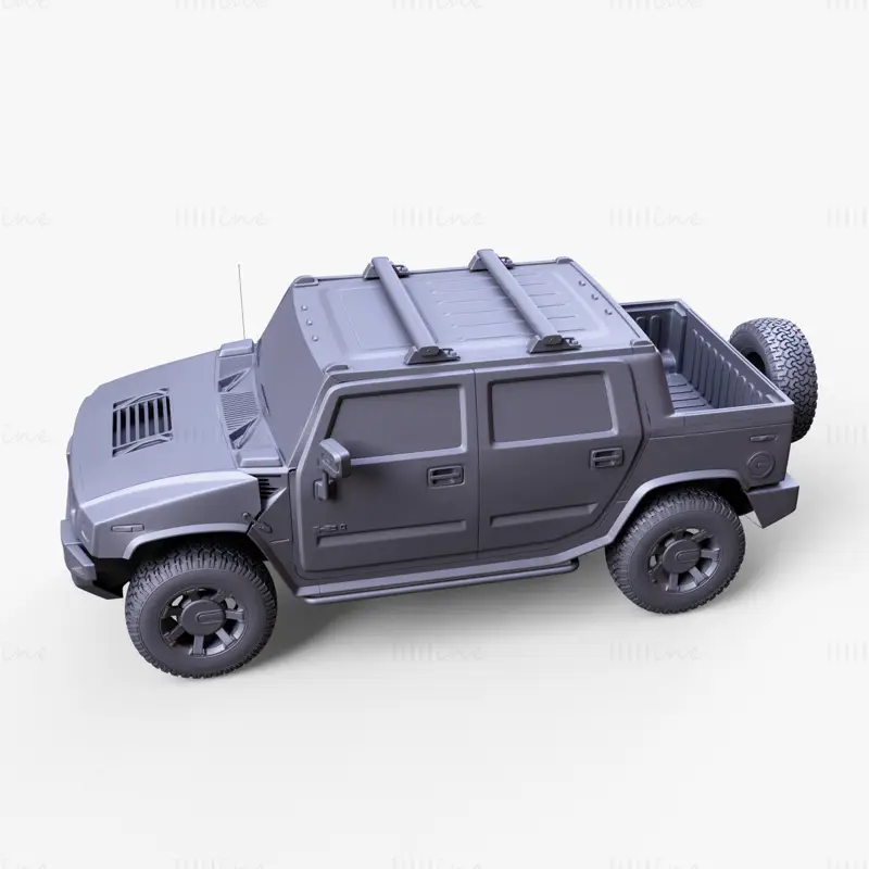 3д модель внедорожника Hummer H2