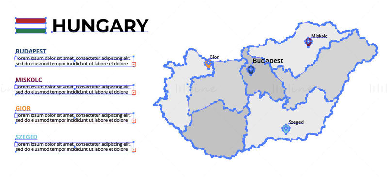 Hungary map vector