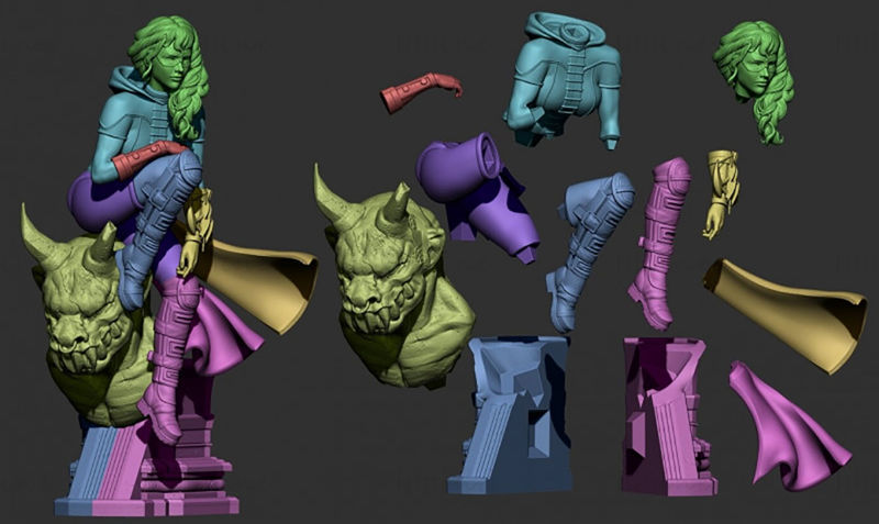Huntress 3D Model Ready to Print STL