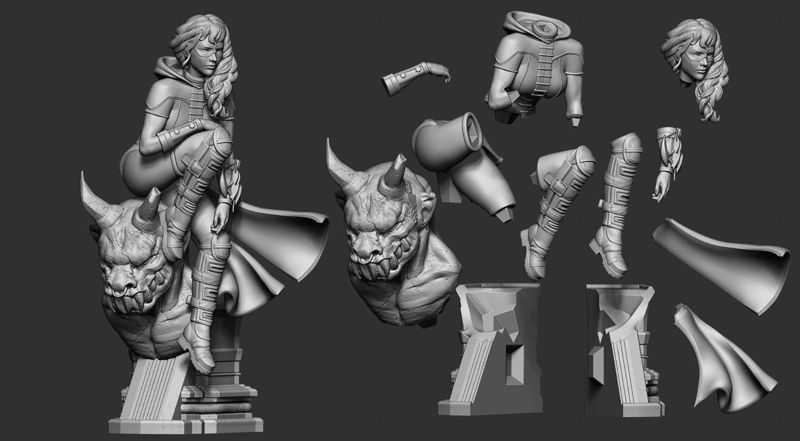 Huntress 3D Model Ready to Print STL