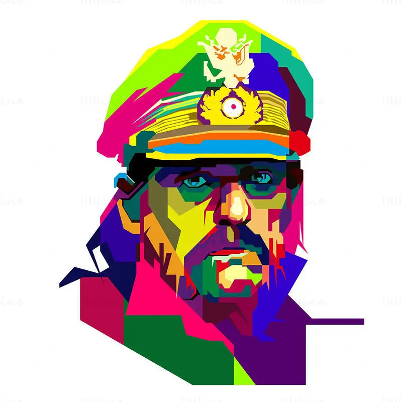 Ian Lemmy Kilmister Ağır Metal Pop Art Vektör