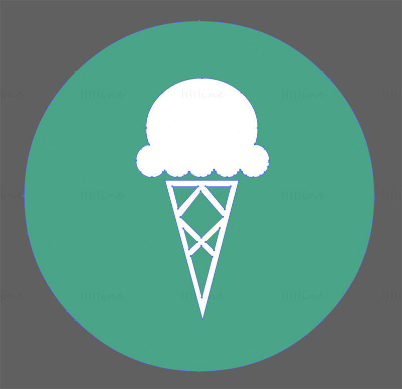 Ice cream icon label vector