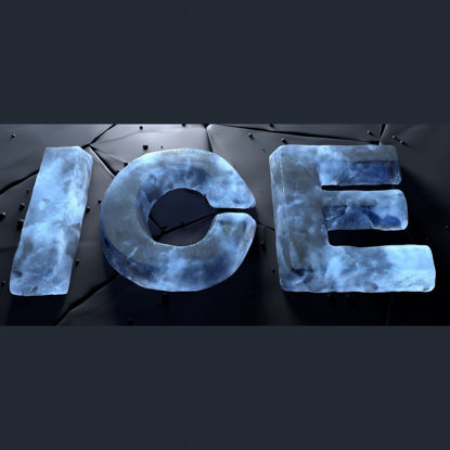 Ice text style 3D model