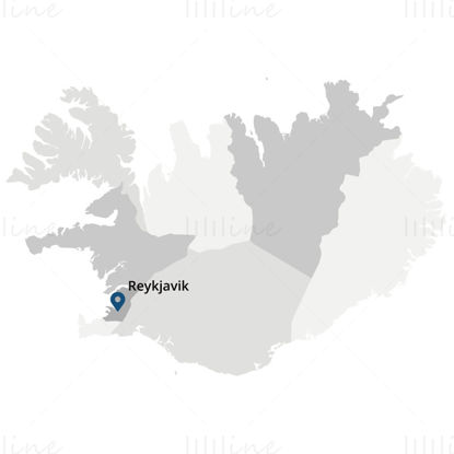 Iceland map vector