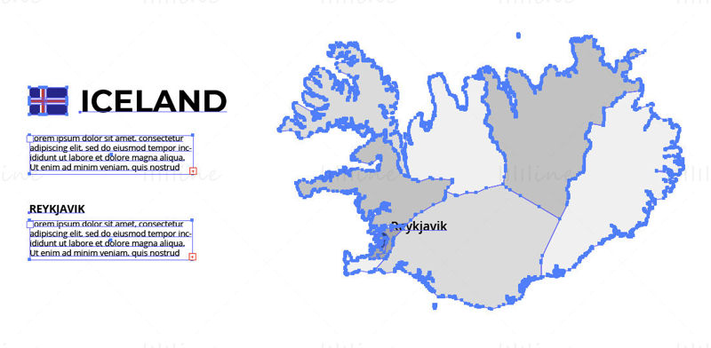 Iceland map vector