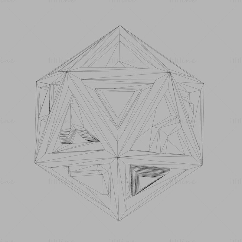 Icosahedron 3D Baskı Modeli