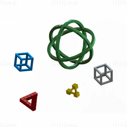 Невозможные объекты от MC Escher Модель 3D-печати STL