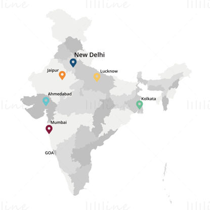 Hindistan harita vektörü