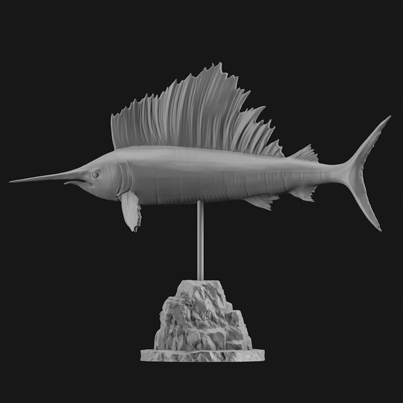 Modello di stampa 3d del pesce vela indo-pacifico