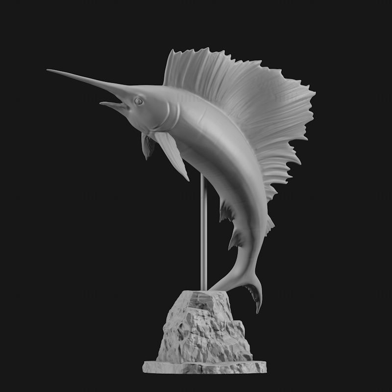 نموذج الطباعة ثلاثية الأبعاد لسمكة أبو شراع الهندية والمحيط الهادئ