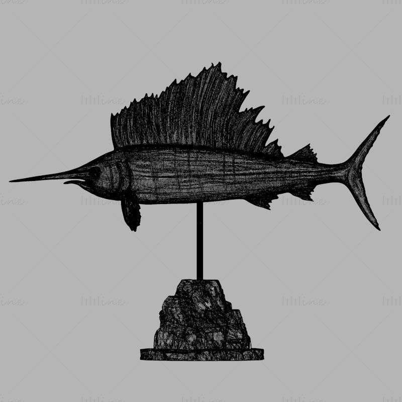 Indo-Pacific sailfish 3d printing model