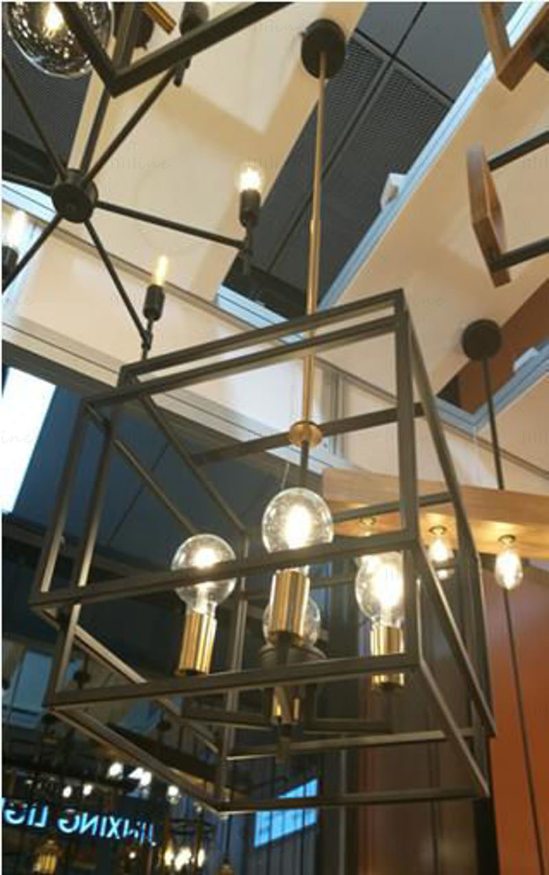 3д модель промышленного подвесного светильника