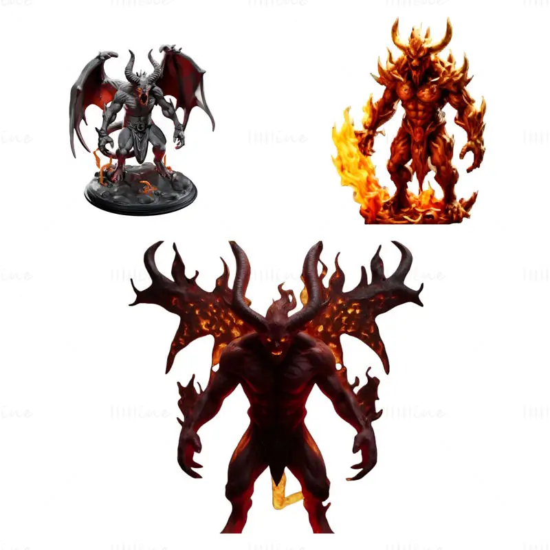 Infernal Demon Lord Collectible Figure 3D Print Model Series