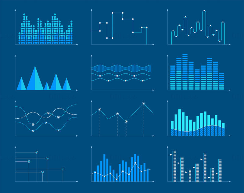 Infographic data graphs and charts vector