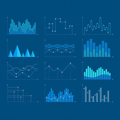Infographic data graphs and charts vector