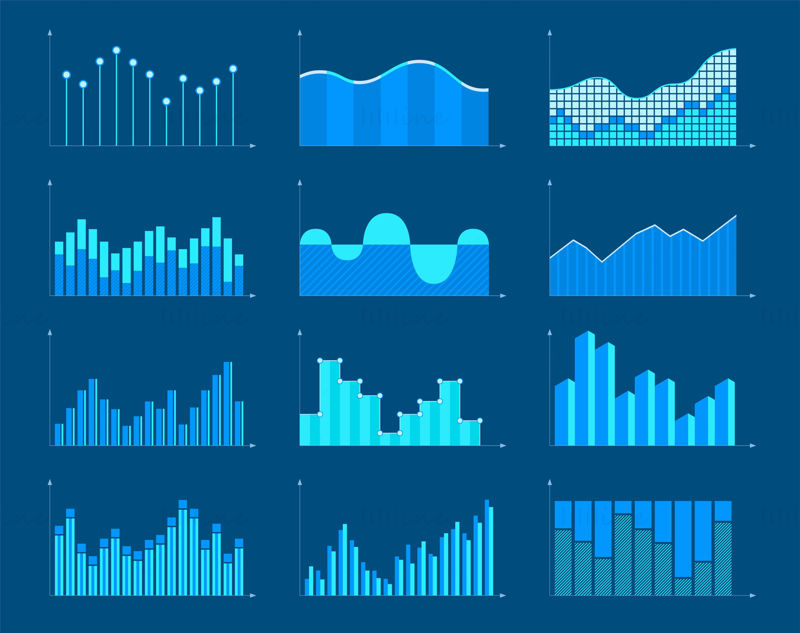 Infographic data graphs charts vector