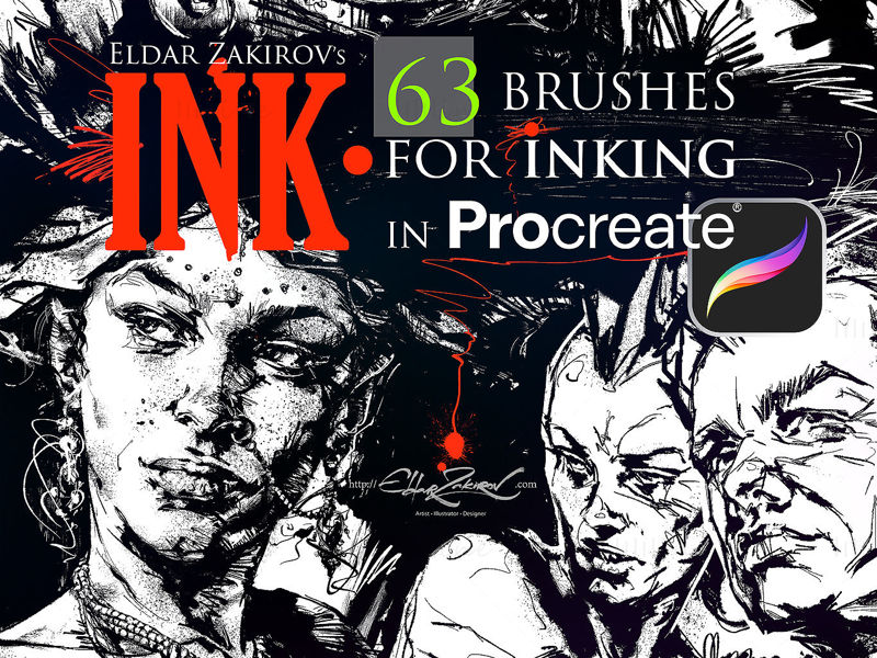 BLEKK. for Procreate: 63 børster for realistisk blekk