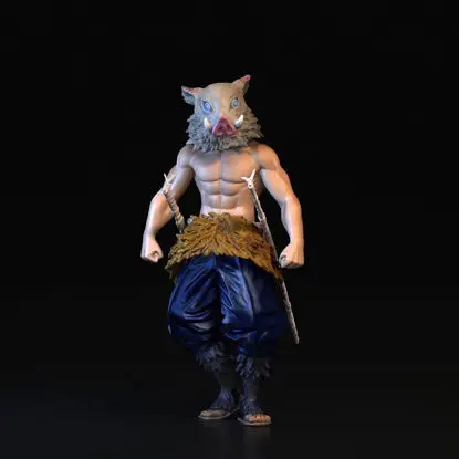 Inosuke Hashibira 3D-utskriftsmodell STl-filer | Demon Slayer-samleobjekt i høy oppløsning