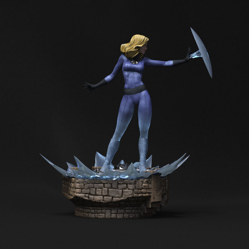 Invisible Woman Statues 3D Model Ready to Print STL