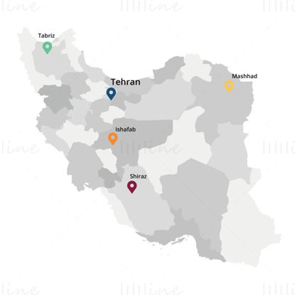 Iran map vector