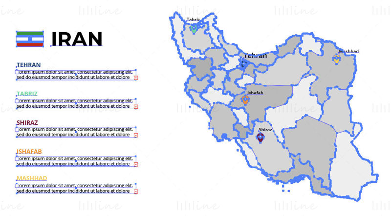 Iran map vector