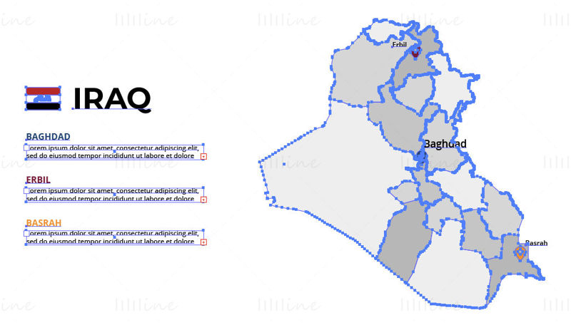 Iraq map vector