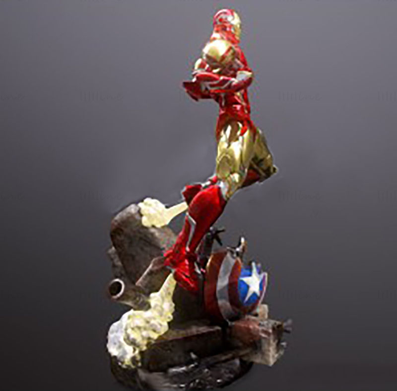 Modelul 3D Iron Man and The Shield gata de imprimat STL